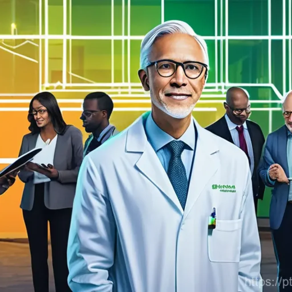 간학문적 연구의 시스템적 접근 - **Prompt:** A vibrant, dynamic illustration depicting a diverse group of adult professionals – inclu...